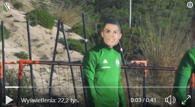 Cristiano Ronaldo na treningu Legii